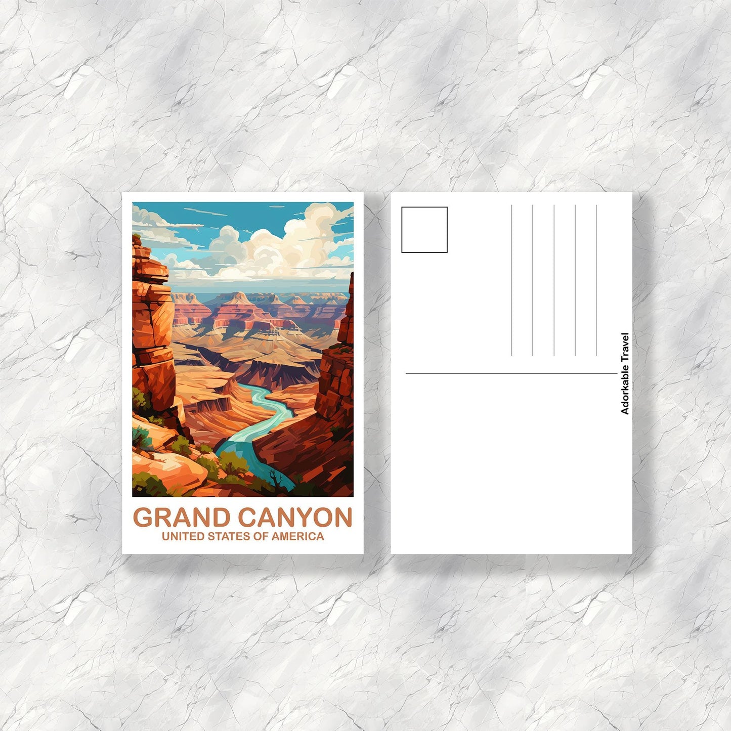 Grand Canyon Travel Postcard, Arizona Travel Postcard, National Park Postcard, Grand Teton National Park Travel Postcard | T2NA_ARGC1_P