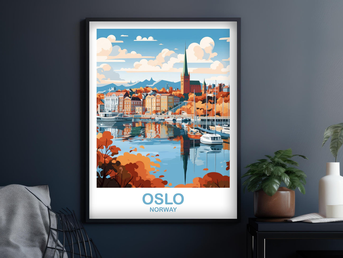 Oslo Norway Travel Poster Art, Oslo Poster, Norway Travel Art Poster, Oslo Norway Art, Europe Travel Art Poster, Europe Wall Art| T2EU_NOOS1