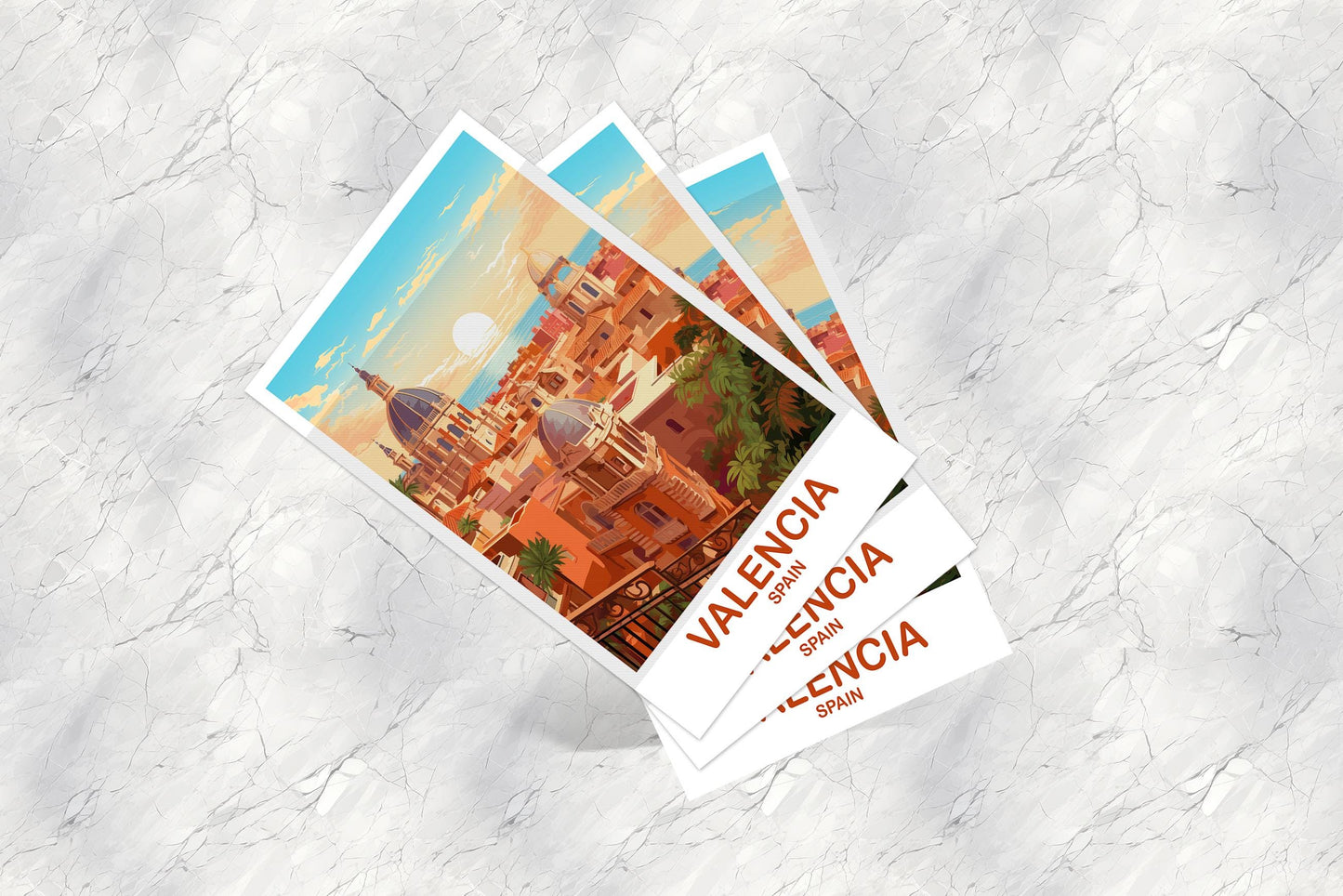 Valencia Spain Travel Postcard Art, Spain Travel Postcard, Valencia Wall Art Postcard, Spain Travel Art Postcard | T2EU_SPVA1_P