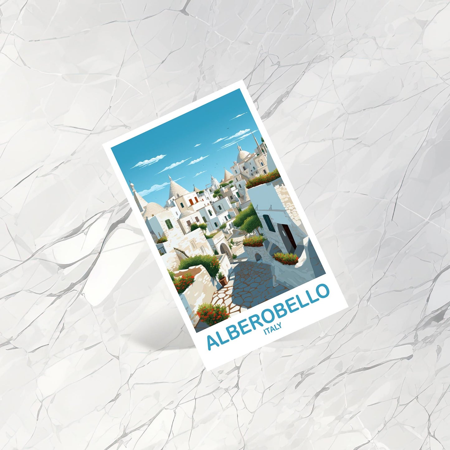 Alberobello Italy Postcard, Italy Travel Postcard, Alberobello Travel Postcard Art, Italy Travel, Europe Travel Postcard | T2EU_ITAL1_P