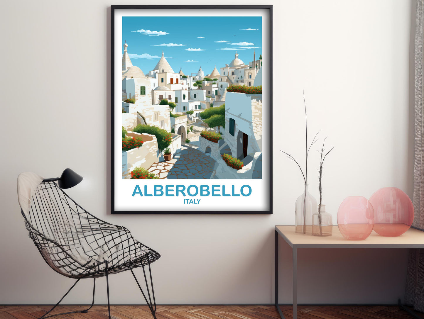 Alberobello Italy Travel Poster, Alberobello Poster Art, Italy Poster, Alberobello Travel Wall Art, Italy Travel Wall Art | T2EU_ITAL1