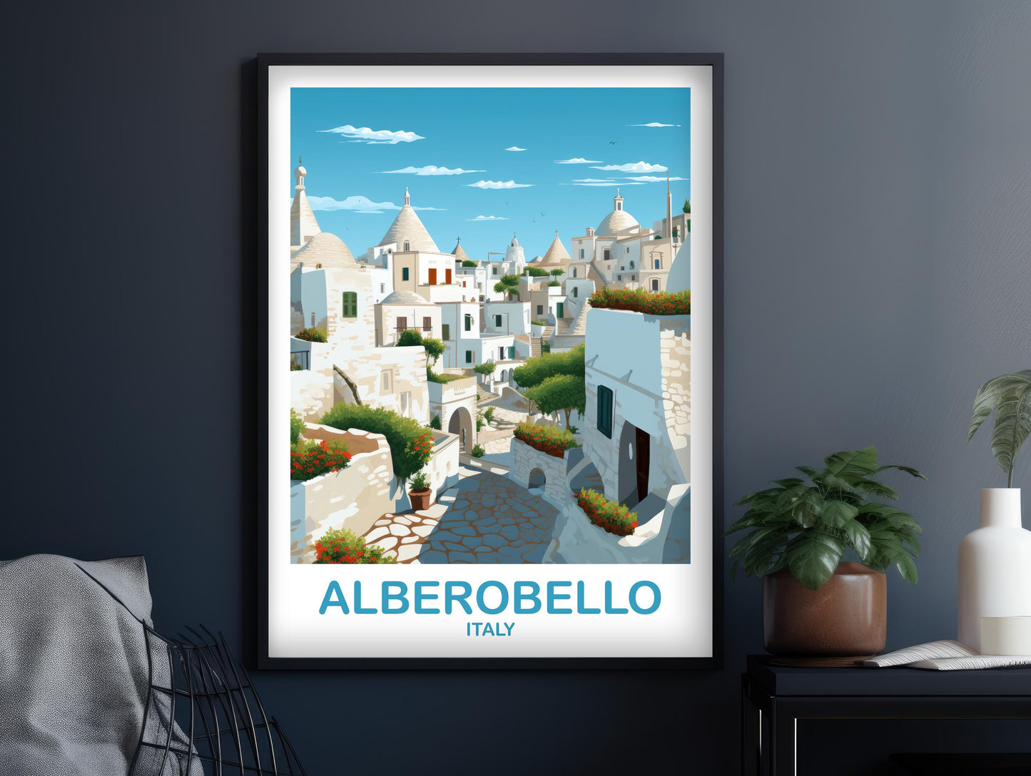 Alberobello Italy Travel Poster, Alberobello Poster Art, Italy Poster, Alberobello Travel Wall Art, Italy Travel Wall Art | T2EU_ITAL1