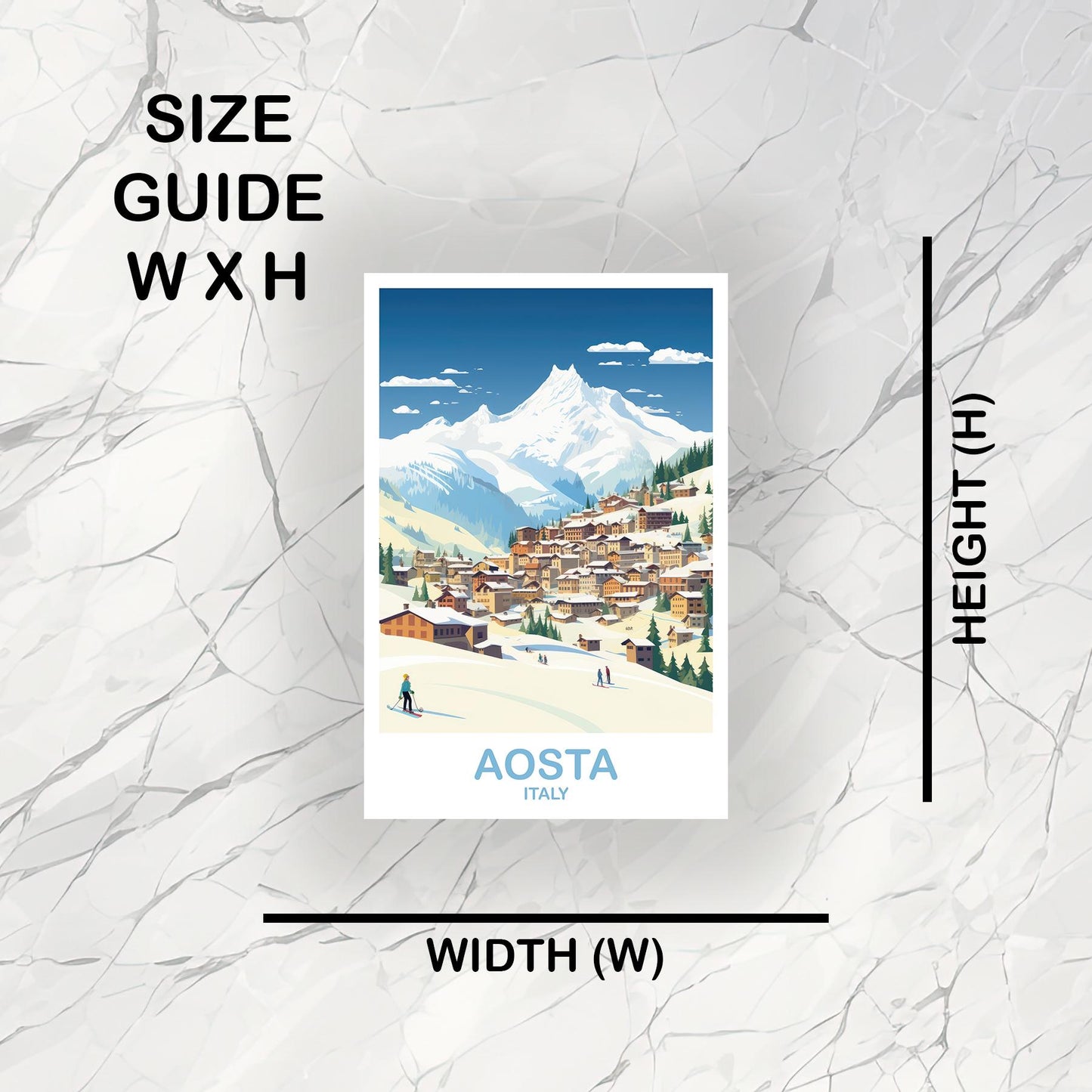 Aosta Italy Travel Sticker, Aosta Travel Sticker, Italy Travel Sticker Art, Aosta Travel Art, Travel Sticker, Europe Travel | T2EU_ITAO1_S