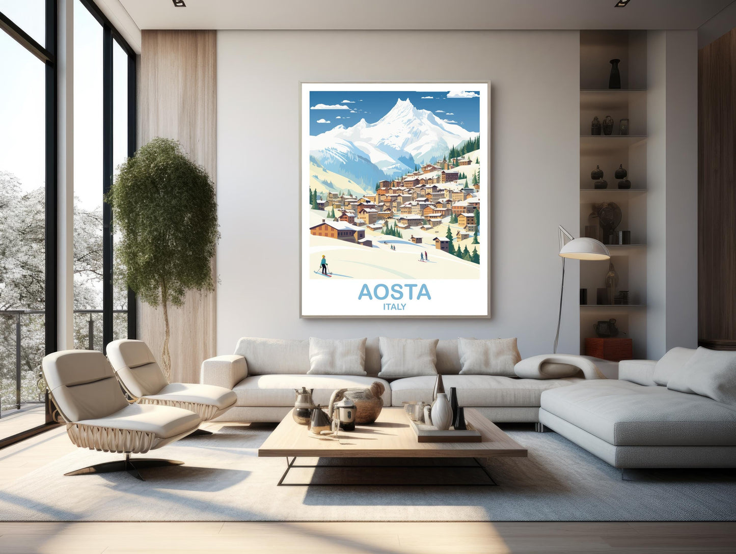 Aosta Italy Travel Poster, Aosta Poster Art, Italy Poster, Aosta Travel Wall Art, Italy Travel Wall Art, Europe Travel Art | T2EU_ITAO1