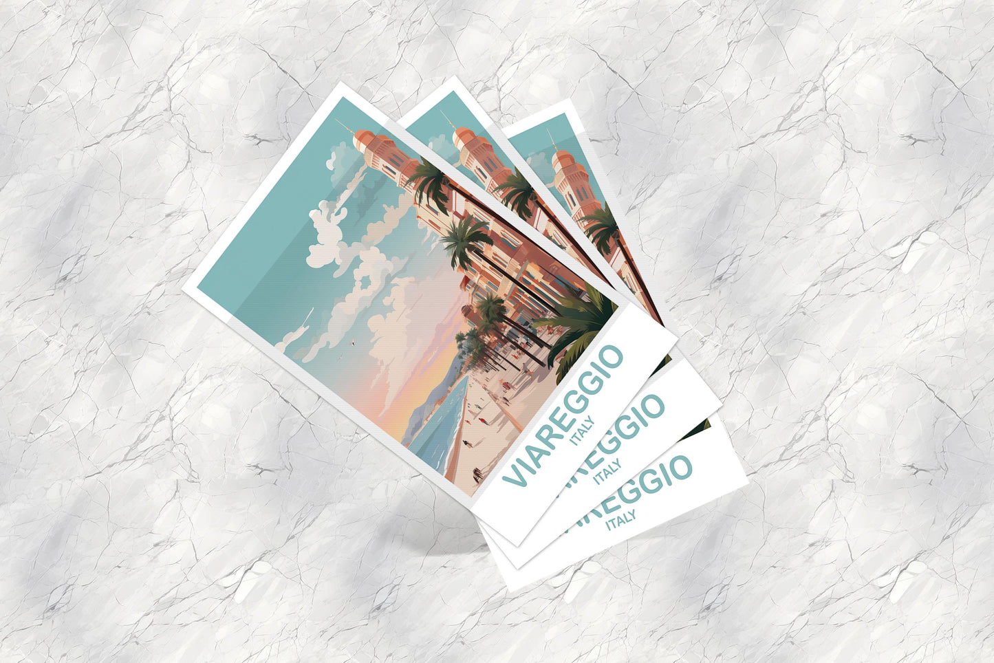 Viareggio Italy Travel Postcard, Viareggio Travel Postcard, Italy Postcard, Viareggio Travel Art, Italy Travel Postcard | T2EU_ITVI1_P