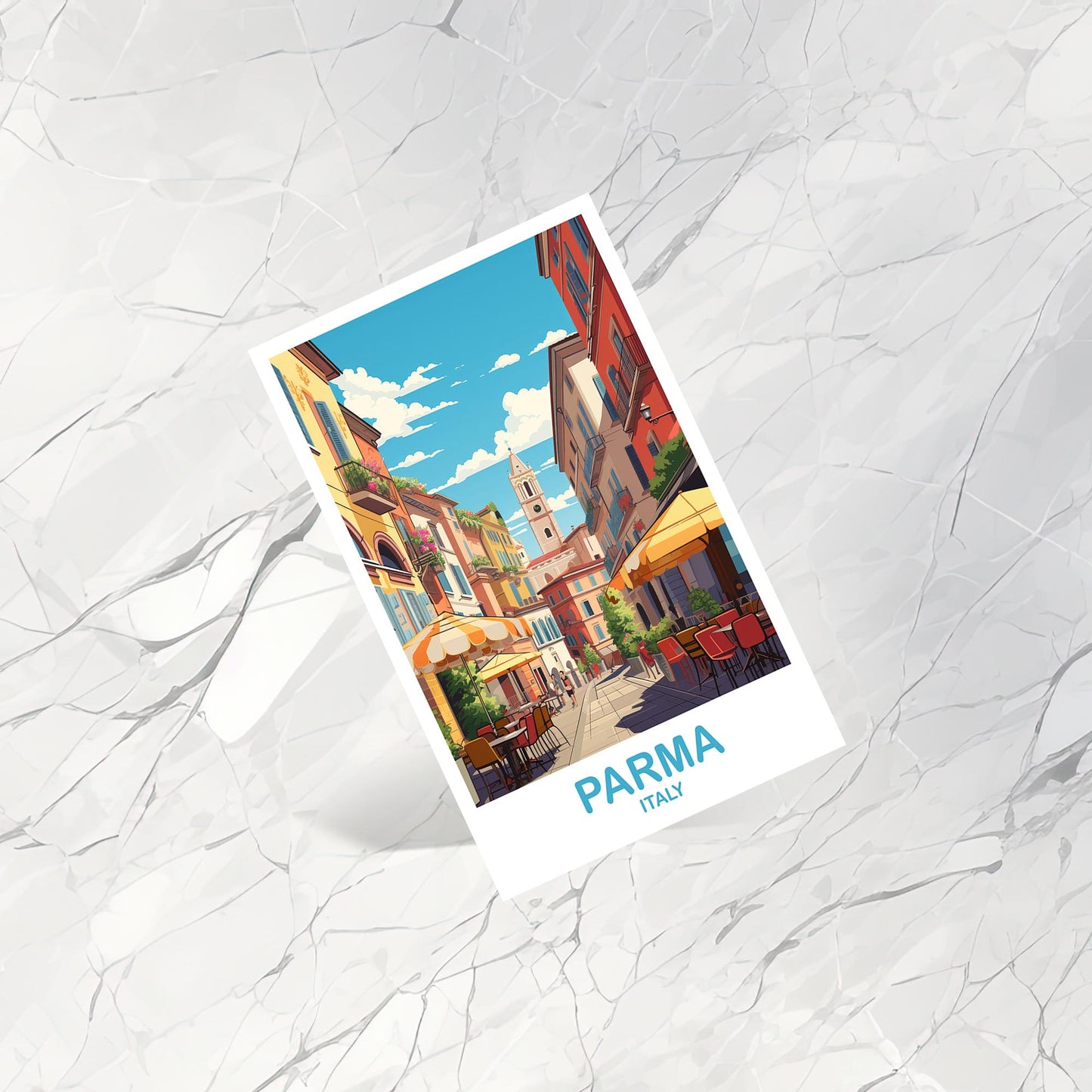 Parma Italy Travel Postcard, Parma Travel Postcard, Italy Postcard, Parma Travel Art, Italy Travel Postcard | T2EU_ITPA1_P