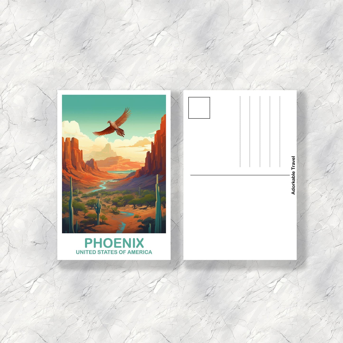 Phoenix Arizona Travel Postcard, Arizona Travel Postcard, National Park Postcard, Grand Teton National Park Travel Postcard | T2NA_ARPH1_P