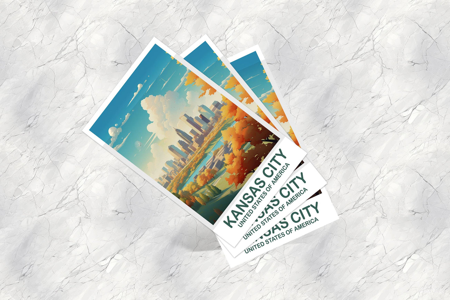 Kansas City Missouri Travel Postcard, Kansas City Postcard, Missouri Postcard Art, Travel Postcard, USA Postcard | T2NA_MISKC1_P