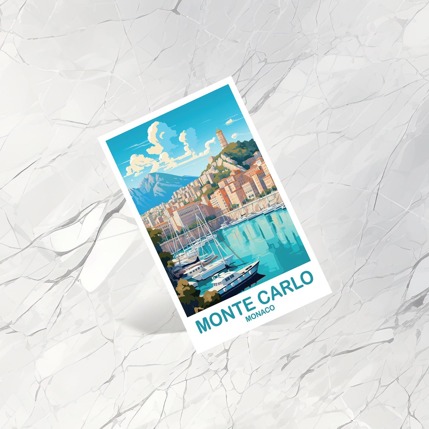 Monte Carlo Monaco Travel Postcard, Monaco Postcard, Monte Carlo Art Print, Monaco Postcard, Europe Postcard | T2EU_MONMC1_P