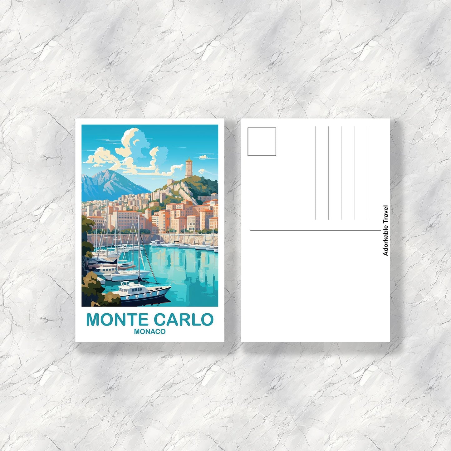 Monte Carlo Monaco Travel Postcard, Monaco Postcard, Monte Carlo Art Print, Monaco Postcard, Europe Postcard | T2EU_MONMC1_P