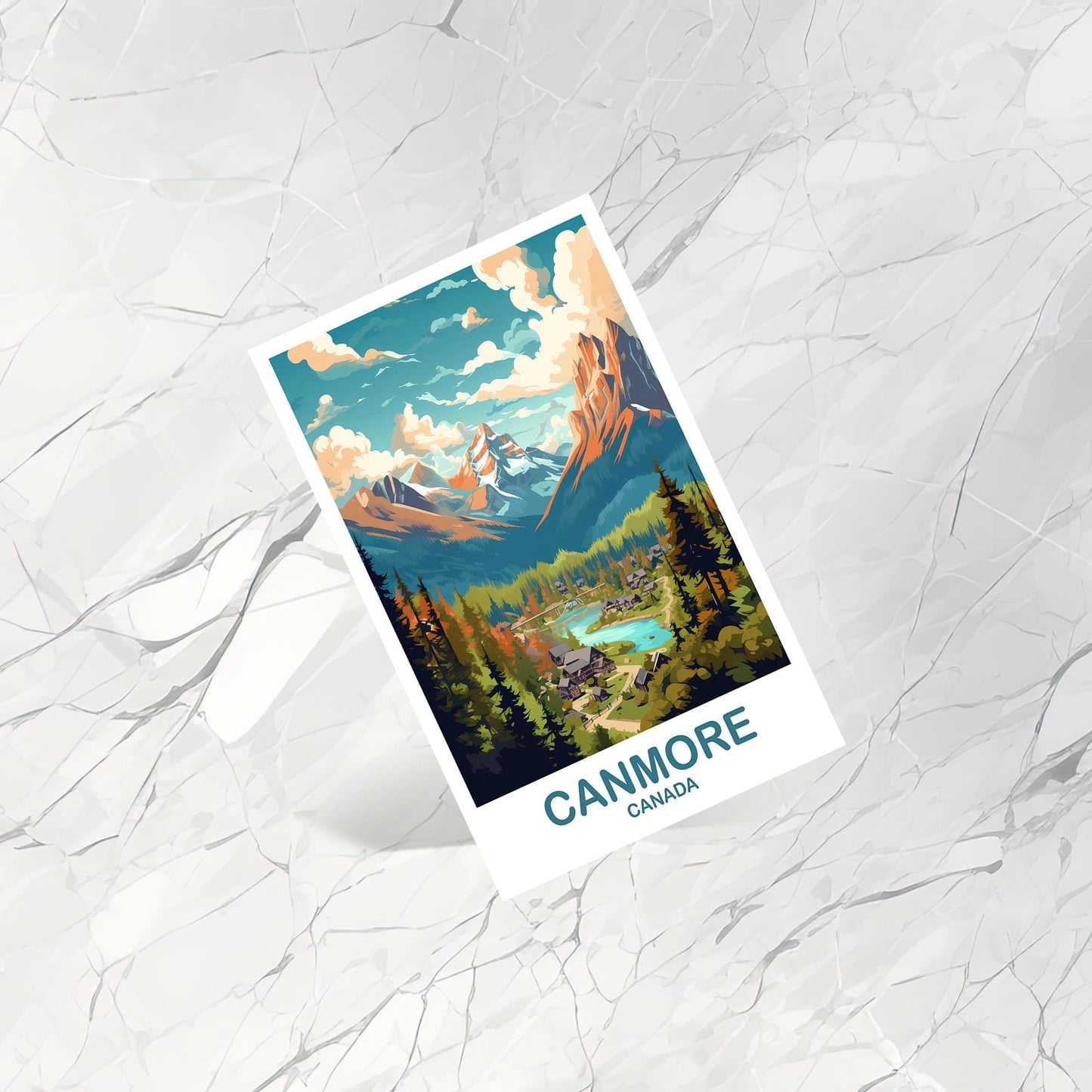 Canmore Alberta Travel Postcard, Alberta Postcard, Alberta Rocky Mountains Postcard, Alberta Travel Postcard, Canada | T2NA_ABCAN1_P