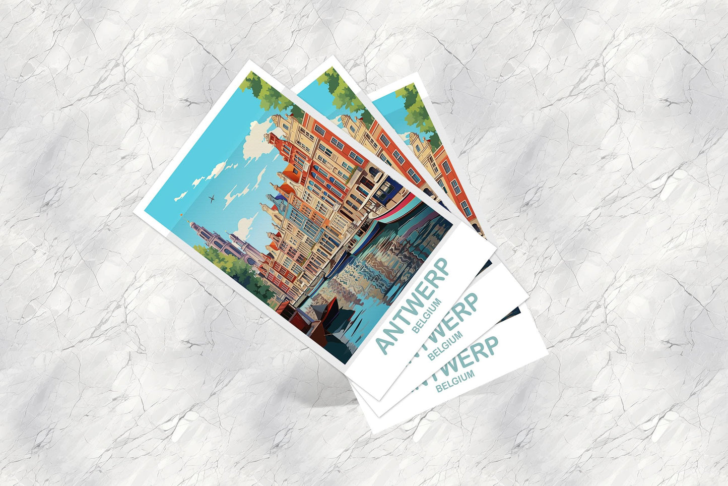 Antwerp Belgium Travel Art postcard, Belgium Travel, Belgium Postcard, Antwerp Travel Art, Europe Travel Postcard, Bruges Art | T2EU_BEAN1_P