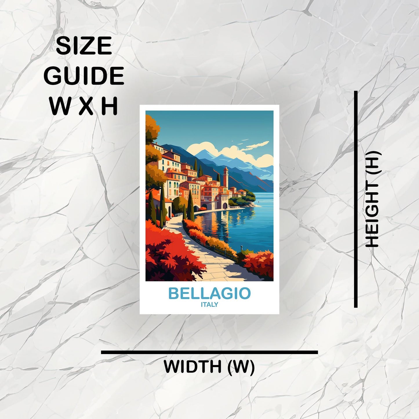 Bellagio Travel Sticker Art, Italy Travel Art, Bellagio Italy Sticker, Bellagio Art, Italy Travel Sticker, Travel Sticker | T2EU_ITBE1_S
