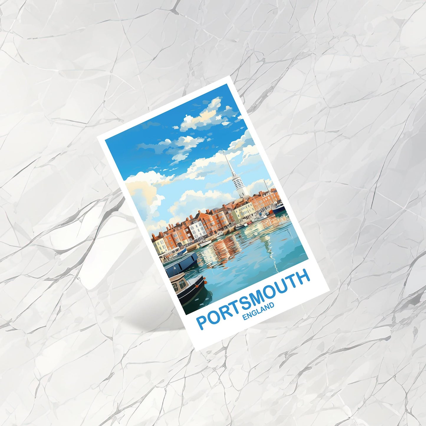 Portsmouth England Travel Postcard Art, England Postcard, Portsmouth Travel Postcard, England Travel, United Kingdom Postcard | T2EU_ENPO1_P
