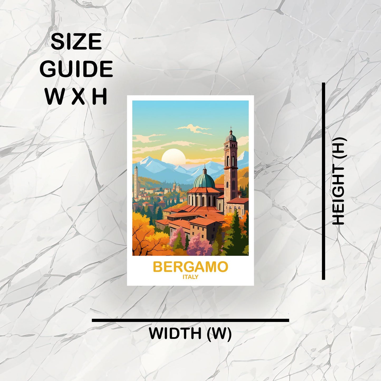 Bergamo Italy Travel Sticker, Italy Travel Sticker, Bergamo Travel Sticker Art, Italy Travel, Europe Travel Sticker | T2EU_ITBER1_S