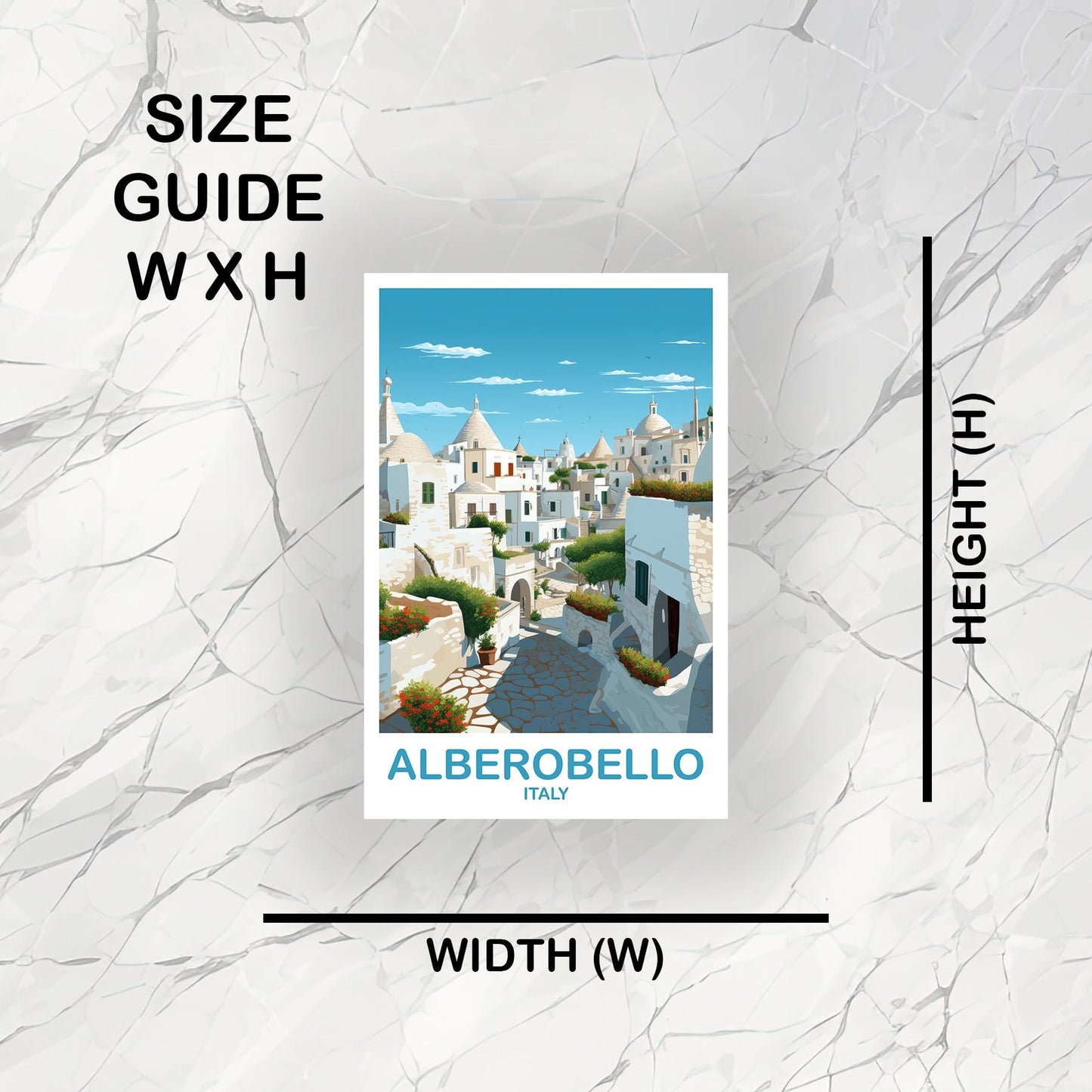 Alberobello Italy Travel Sticker, Alberobello Travel Art, Italy Poster, Alberobello Travel Sticker, Italy Travel Sticker Art | T2EU_ITAL1_S