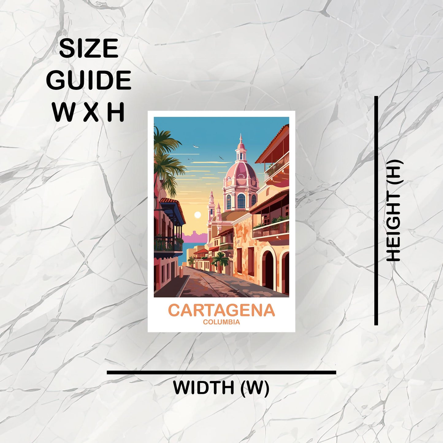 Cartagena Columbia Travel Sticker, Cartagena Sticker, Columbia Travel Art, Travel Art, South America Travel Sticker | T2SA_COCA1_S