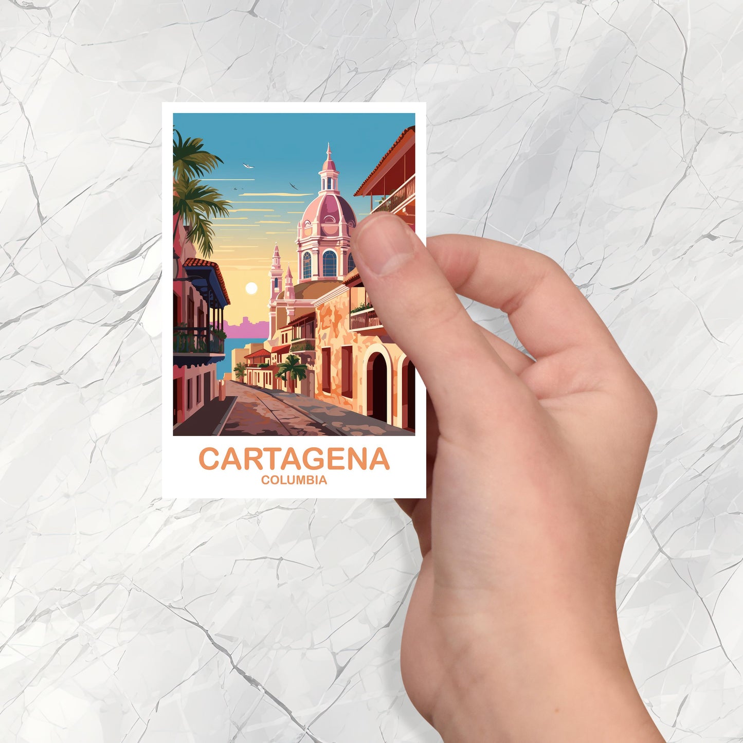 Cartagena Columbia Travel Sticker, Cartagena Sticker, Columbia Travel Art, Travel Art, South America Travel Sticker | T2SA_COCA1_S