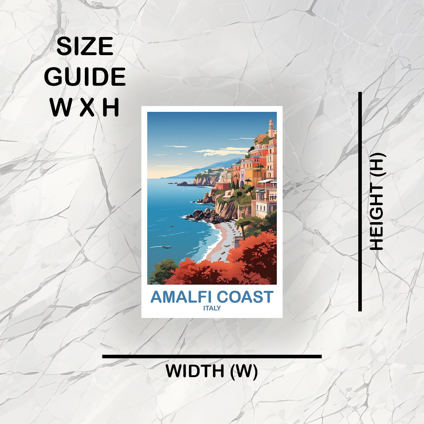 Amalfi Coast Italy Sticker, Amalfi Coast Travel Sticker, Italy Travel Sticker Art, Amalfi Coast Travel Art, Travel Sticker | T2EU_ITAC1_S