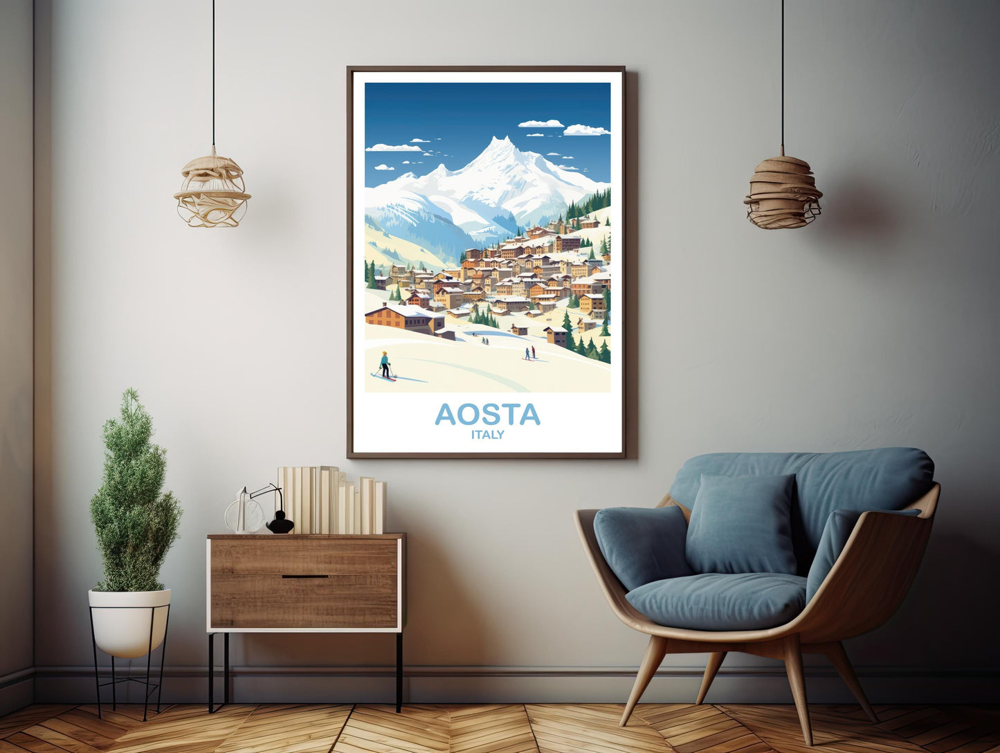 Aosta Italy Travel Poster, Aosta Poster Art, Italy Poster, Aosta Travel Wall Art, Italy Travel Wall Art, Europe Travel Art | T2EU_ITAO1