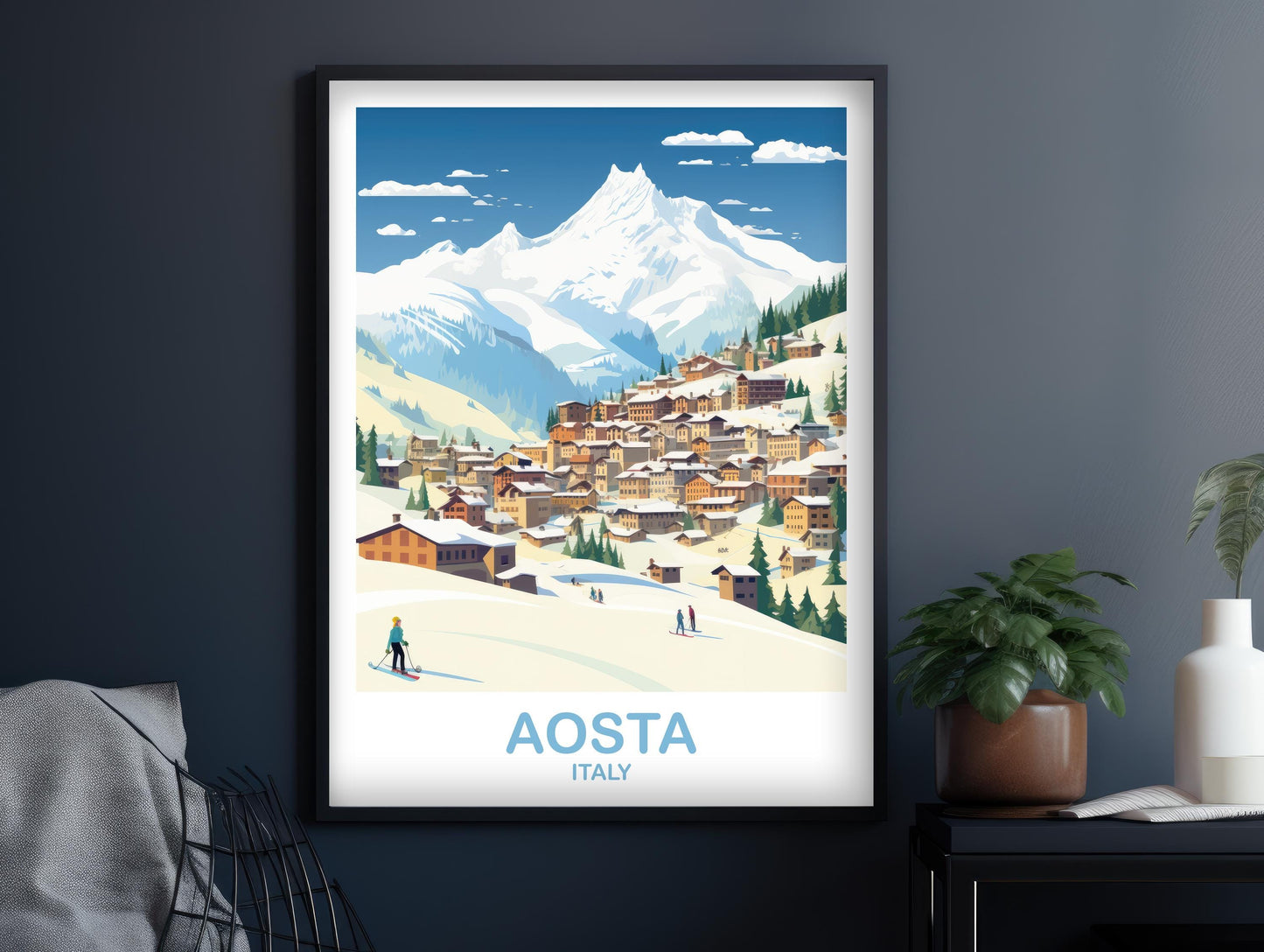 Aosta Italy Travel Poster, Aosta Poster Art, Italy Poster, Aosta Travel Wall Art, Italy Travel Wall Art, Europe Travel Art | T2EU_ITAO1