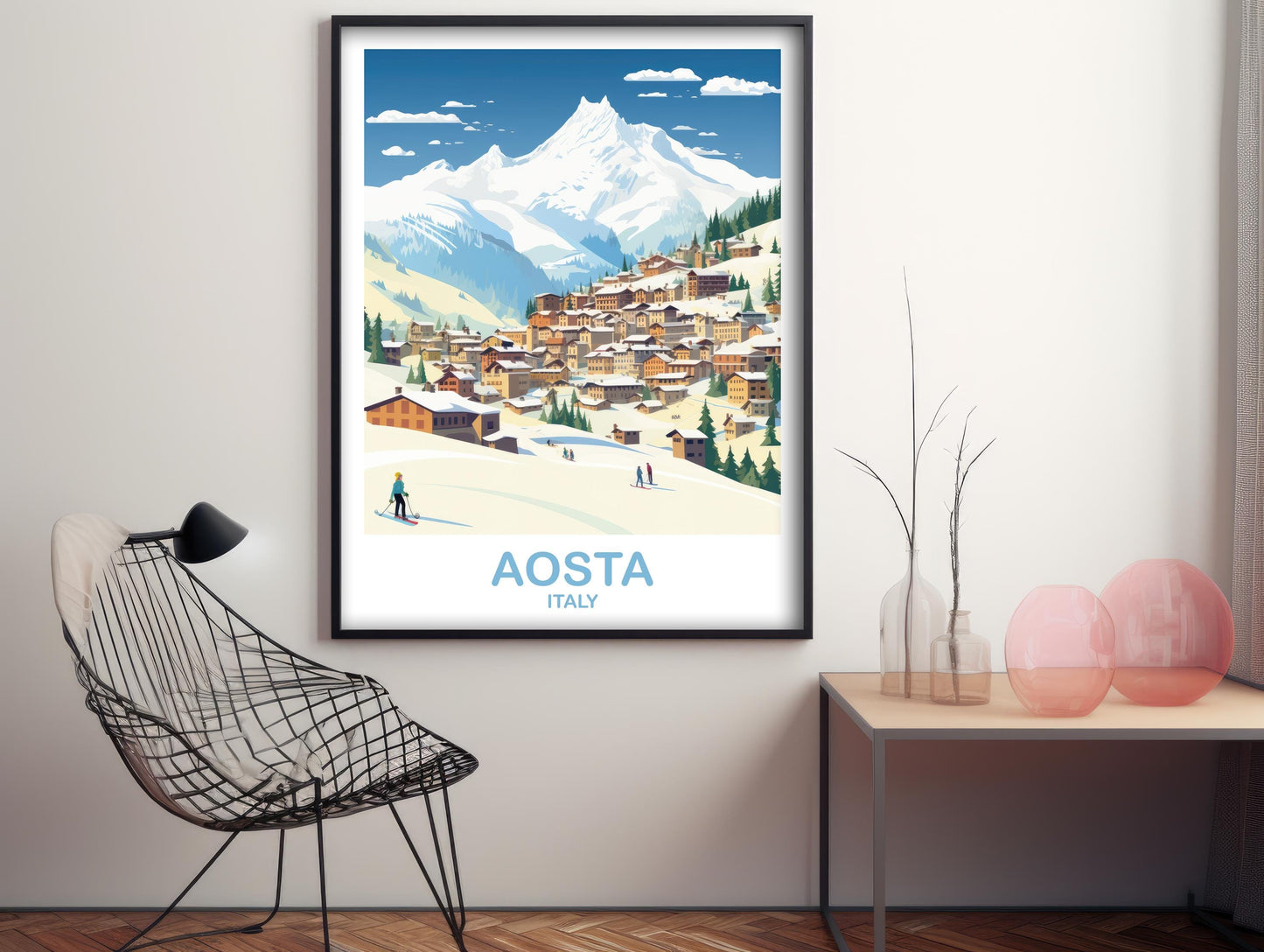 Aosta Italy Travel Poster, Aosta Poster Art, Italy Poster, Aosta Travel Wall Art, Italy Travel Wall Art, Europe Travel Art | T2EU_ITAO1