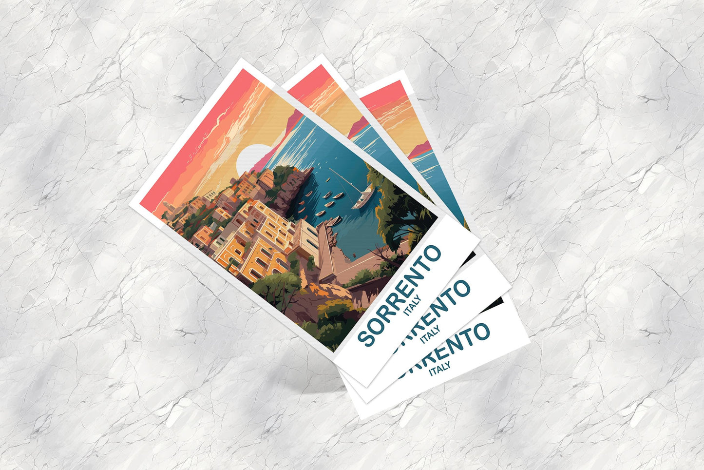Sorrento Italy Travel Postcard, Sorrento Travel Postcard, Italy Postcard, Sorrento Travel Art, Italy Travel Postcard | T2EU_ITSO1_P