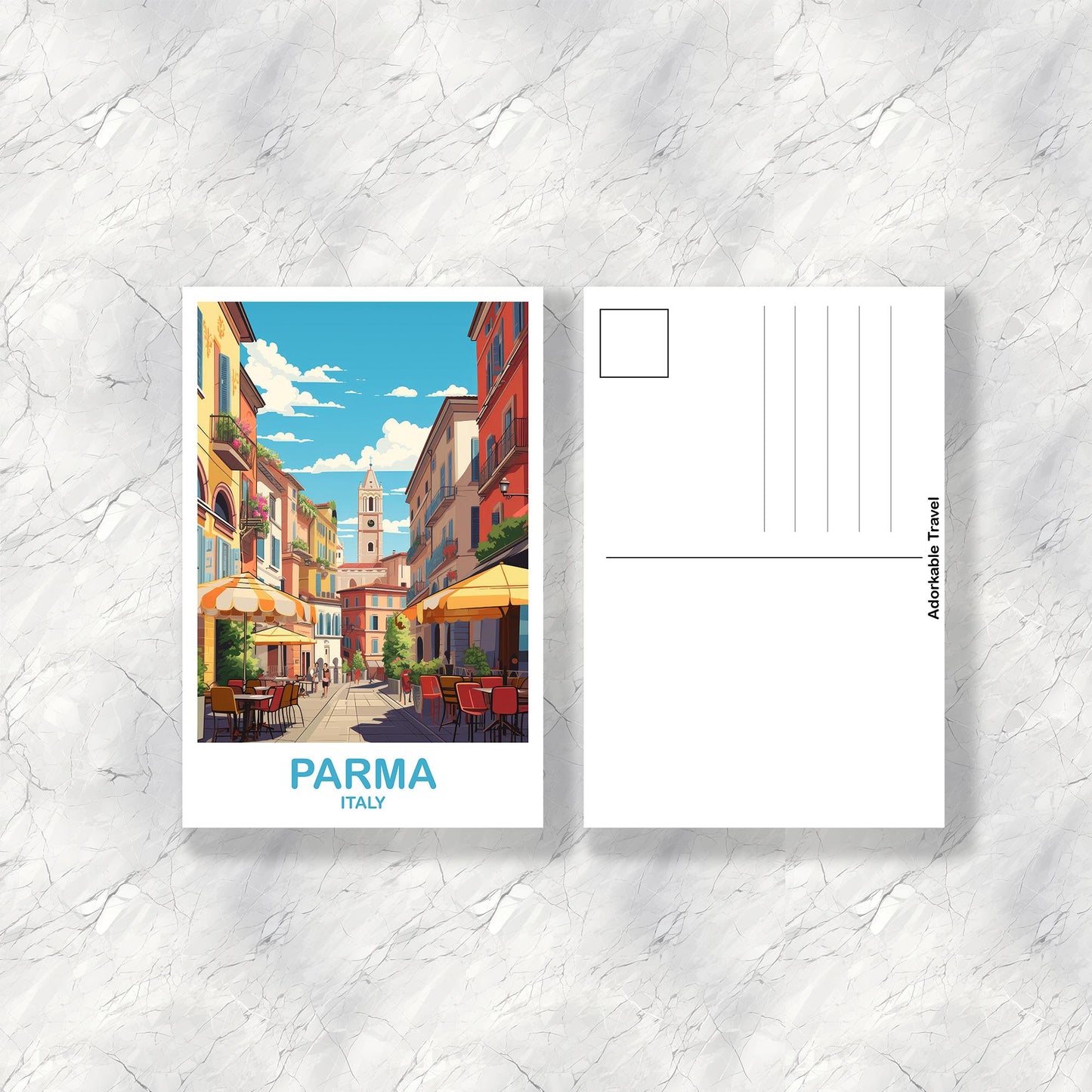 Parma Italy Travel Postcard, Parma Travel Postcard, Italy Postcard, Parma Travel Art, Italy Travel Postcard | T2EU_ITPA1_P