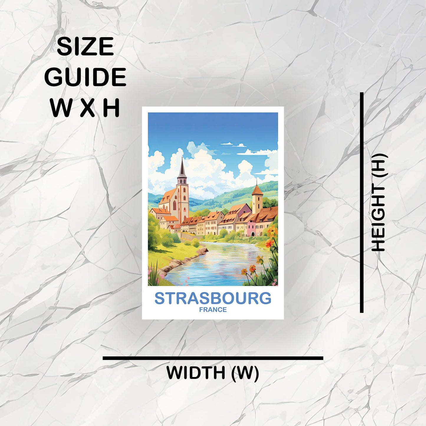 Stratsbourg Travel Sticker Art, Stratsbourg Skyline, Stratsbourg Sticker, France sticker, City Skyline Sunset Sticker | T2EU_FRST1_S