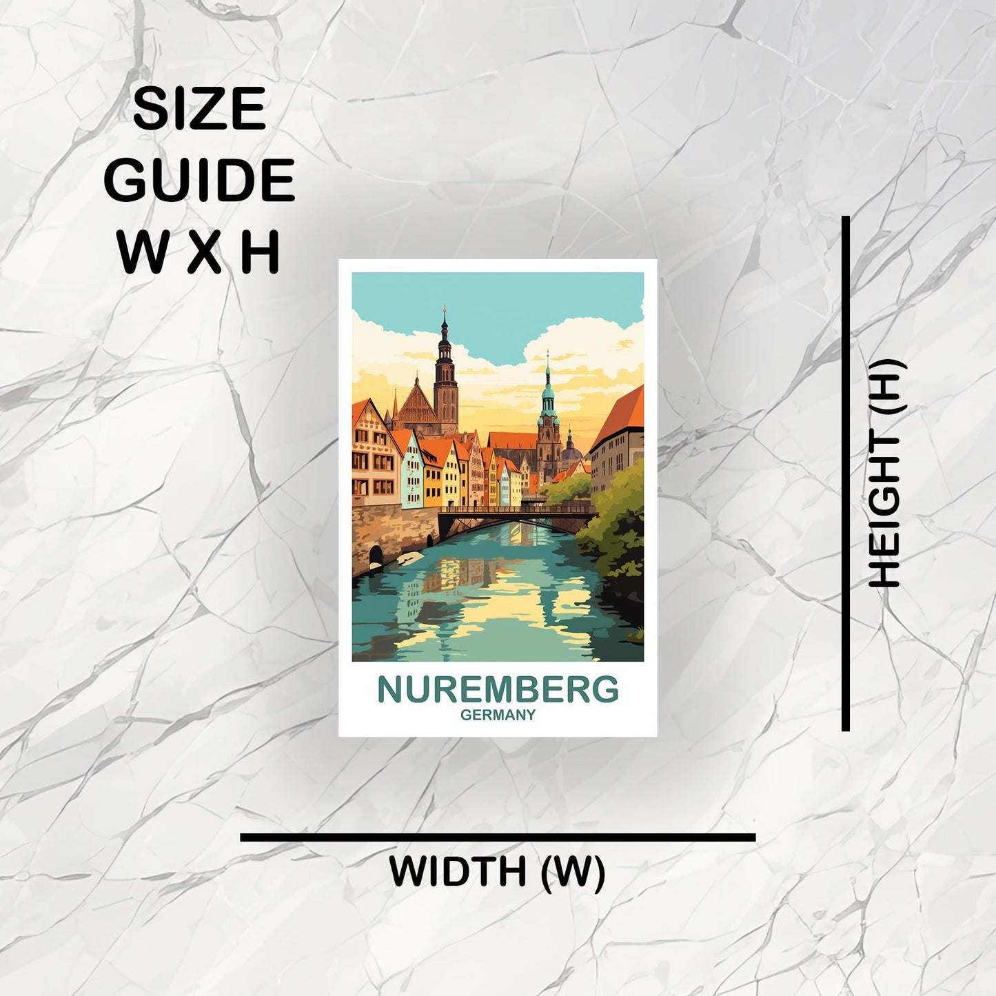 Nuremberg Germany Travel Sticker, Nuremberg Art, Germany Sticker Art, Nuremberg Travel Sticker Art, Travel Sticker | T2EU_GENU1_S