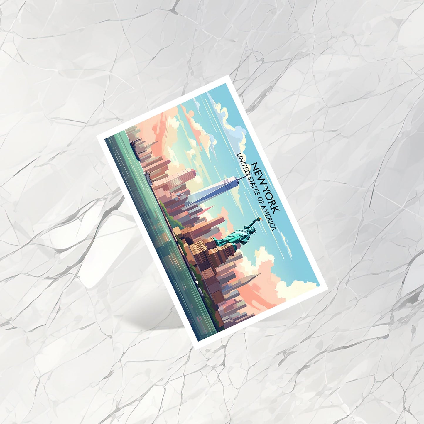 New York Travel Postcard, Manhattan Skyline Postcard, Big Apple Postcard,Statue of Liberty, Travel Postcard, USA Postcard | T3NA_NYNY1_P