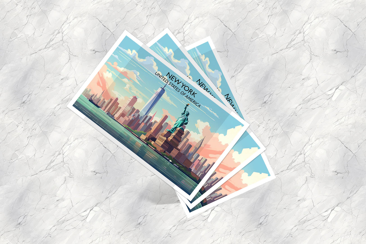 New York Travel Postcard, Manhattan Skyline Postcard, Big Apple Postcard,Statue of Liberty, Travel Postcard, USA Postcard | T3NA_NYNY1_P