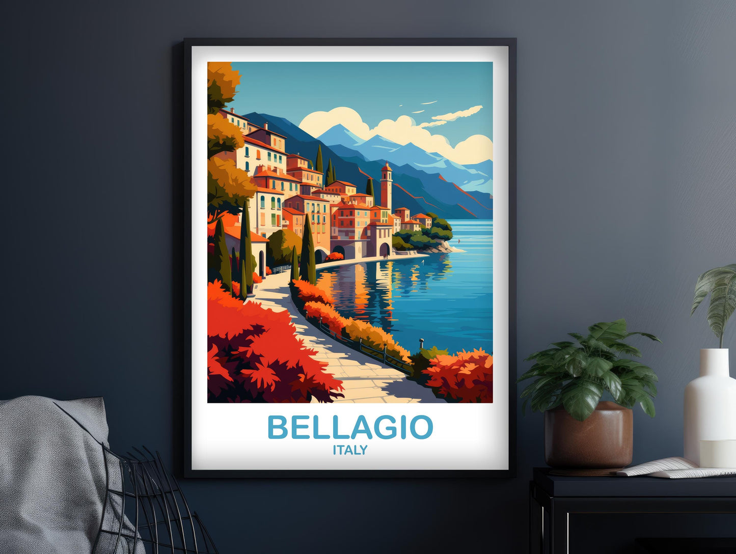 Bellagio Italy Travel Poster, Rome Travel Art, Italy Poster, Bellagio Travel Wall Art, Europe Travel Art Italy Travel Wall Art | T2EU_ITBE1