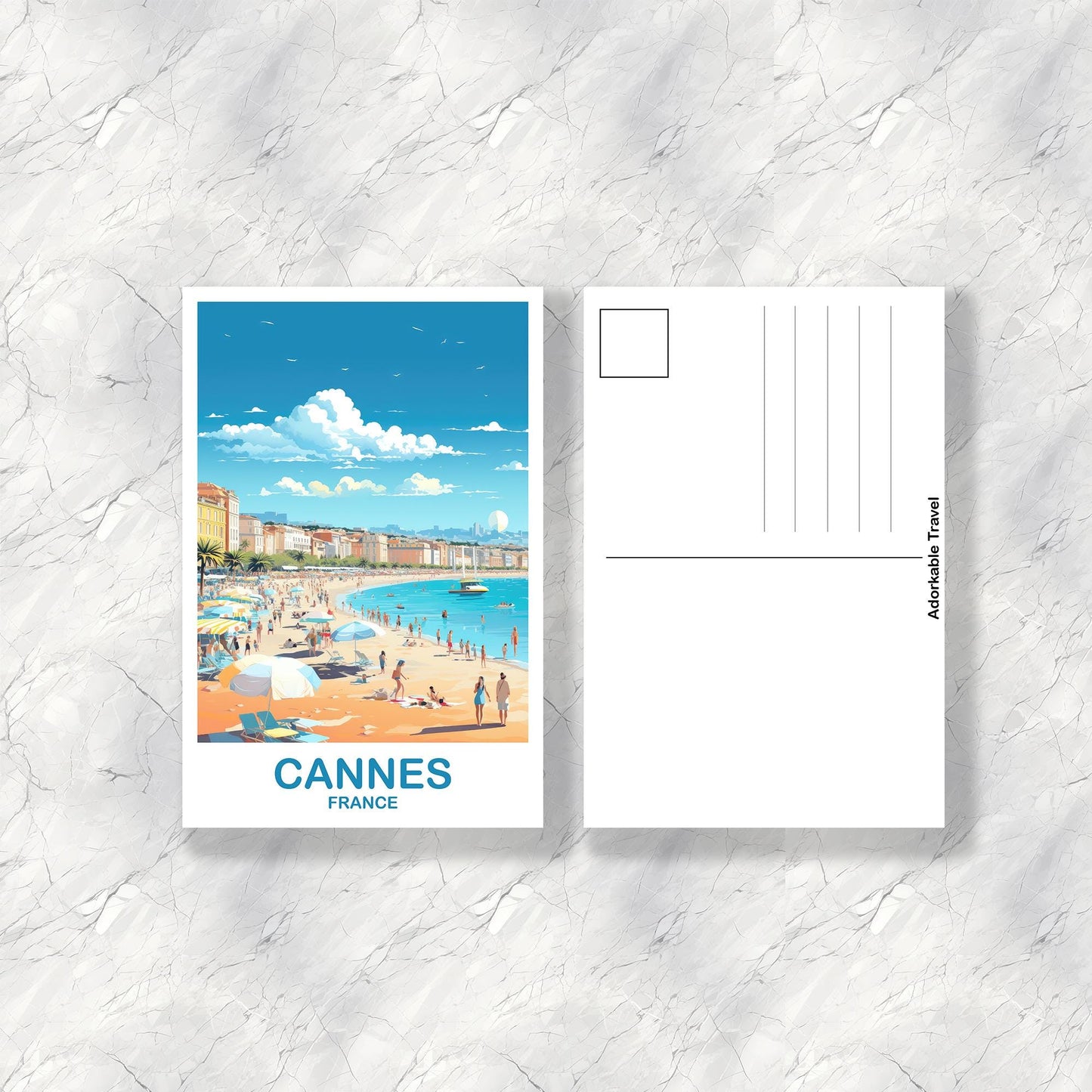 Cannes France Travel Postcard, Cannes Postcard, Cannes France Art Print, France Postcard, French Postcard, Europe Postcard | T2EU_FRCAN1_P
