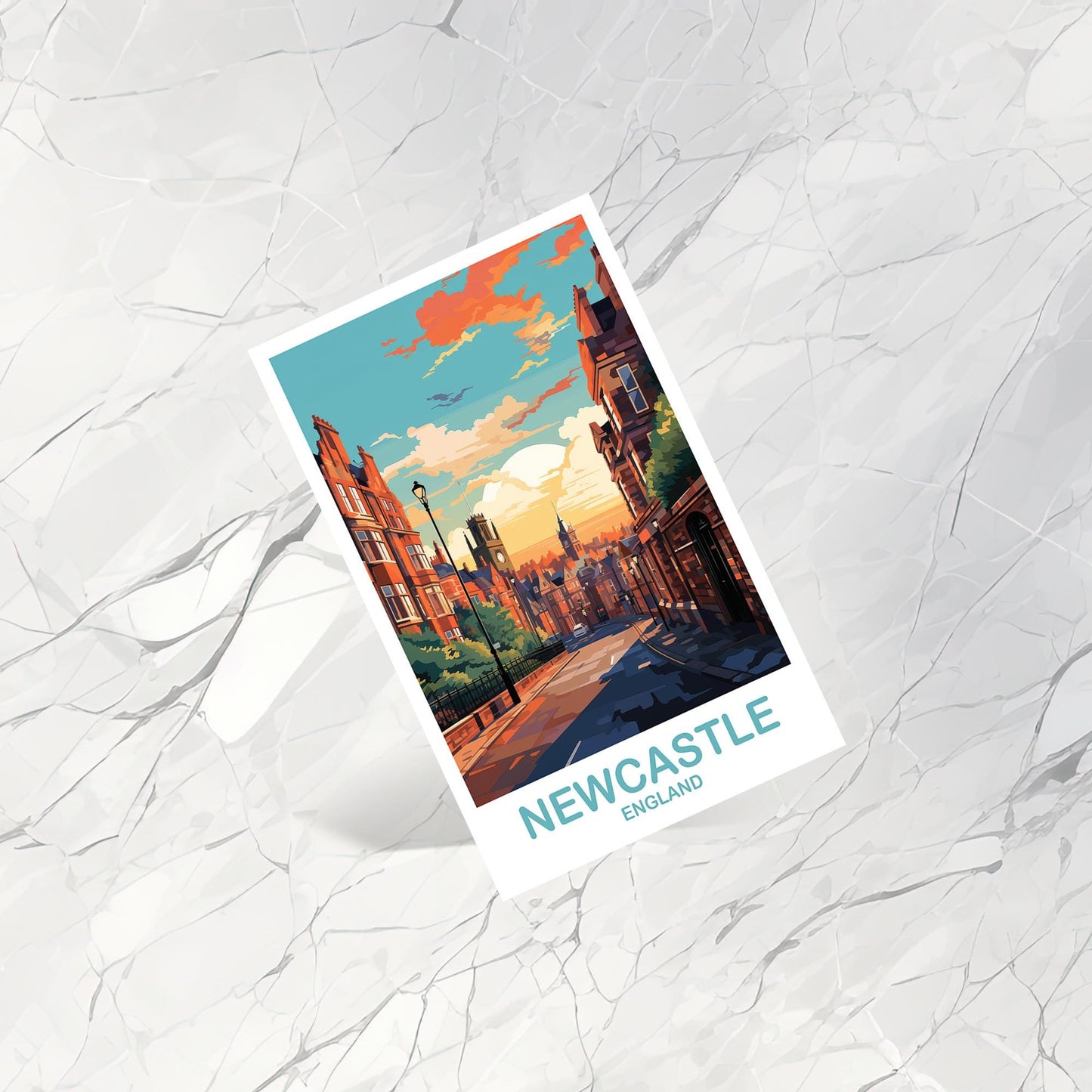 Newcastle England Travel Postcard Art, England Postcard, Newcastle Travel Postcard, England Travel, United Kingdom Postcard | T2EU_ENNEW1_P