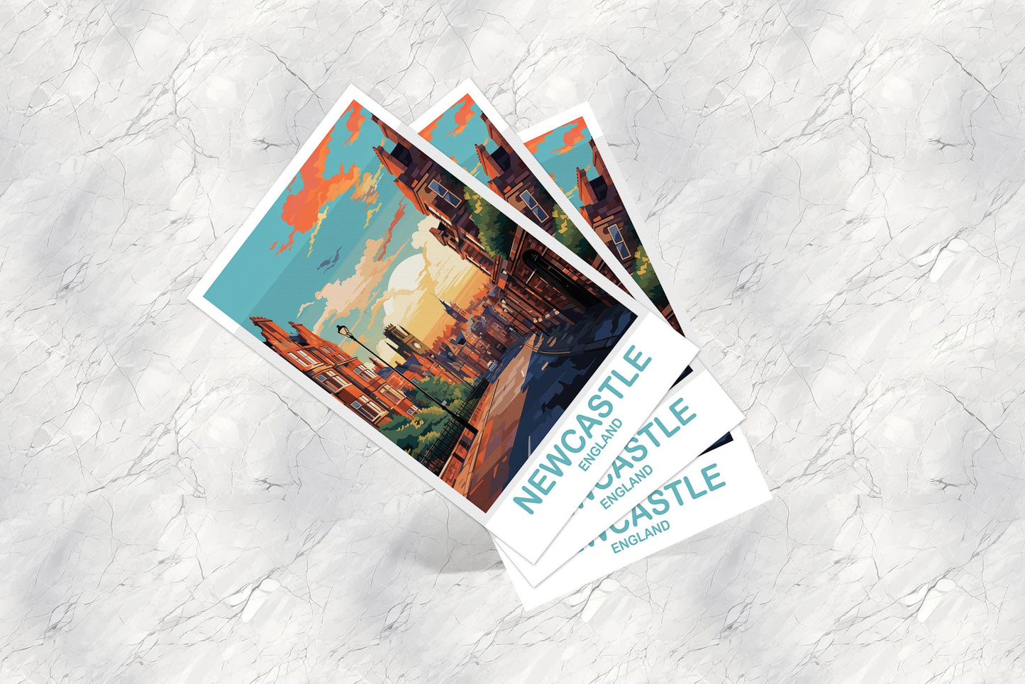 Newcastle England Travel Postcard Art, England Postcard, Newcastle Travel Postcard, England Travel, United Kingdom Postcard | T2EU_ENNEW1_P