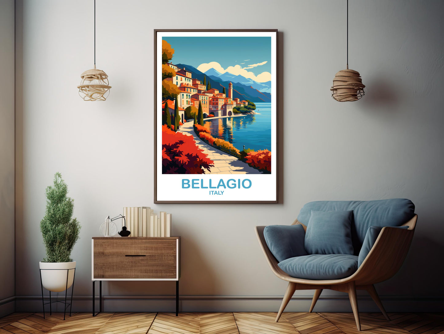 Printable Bellagio Travel Wall Art, Digital Italy Travel Art, Italy Travel Art, Bellagio Italy Digital Download, Europe Art | DT2EU_ITBE1