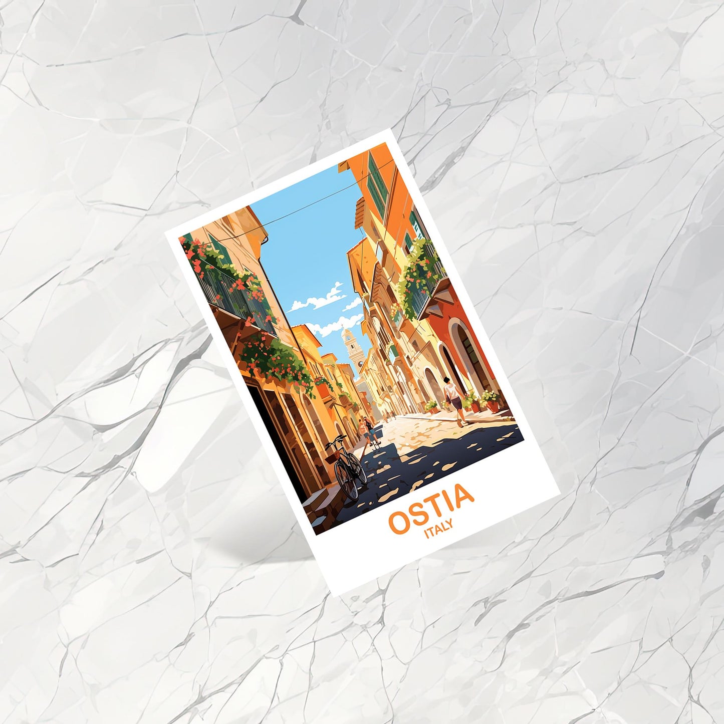 Ostia Italy Travel Postcard, Ostia Travel Postcard, Italy Postcard, Ostia Travel Art, Italy Travel Postcard | T2EU_ITOS1_P