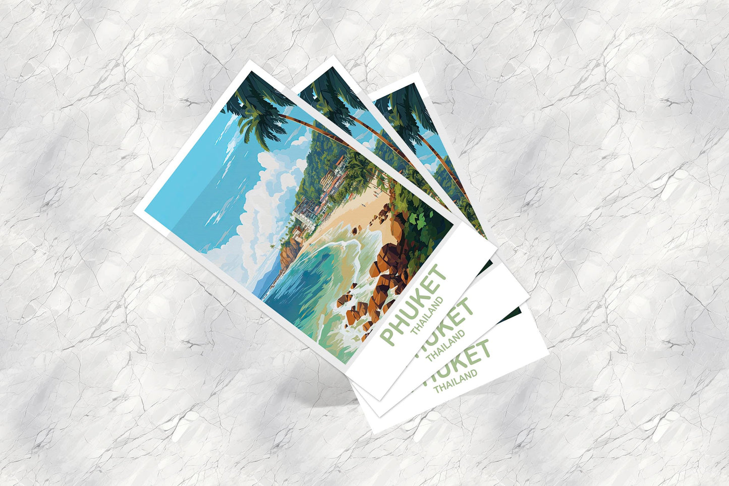 Phuket Thailand Travel Postcard, Travel Art Postcard, Phuket Postcard, Thailand Postcard, Travel Postcard | T2AS_THPH1_P