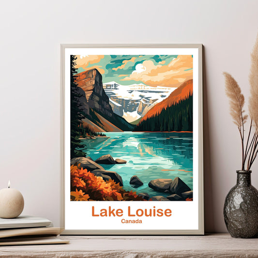 Lake Louise Travel Print, Alberta Wall Art, Lake Louise Poster, Wall Art, Banff Travel Art, Canada Travel Wall Art | T2NA_ABLL2