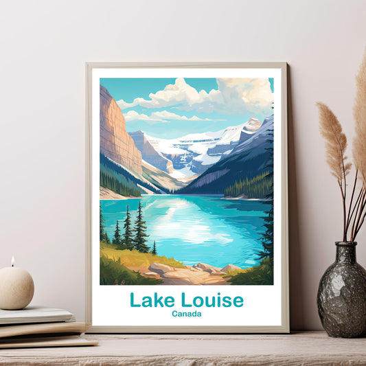 Lake Louise Travel Print, Alberta Wall Art, Lake Louise Poster, Wall Art, Banff Travel Art, Canada Travel Wall Art | T2NA_ABLL3