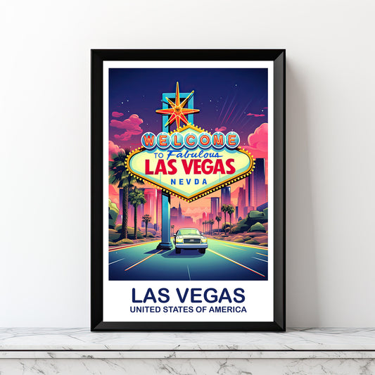 Printable Las Vegas Travel Print, Las Vegas Sign, Las Vegas  Digital Travel Wall Art Poster, City Skyline Wall Art | DT2NA_NVLV1