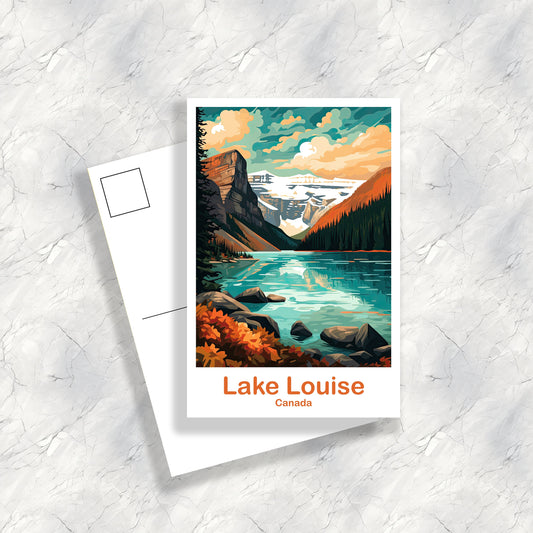 Lake Louise Travel Postcard, Alberta Wall Art, Lake Louise Postcard, Banff Travel Art, Canada Travel Wall Art, Banff Postcard | T2NA_ABLL2_P