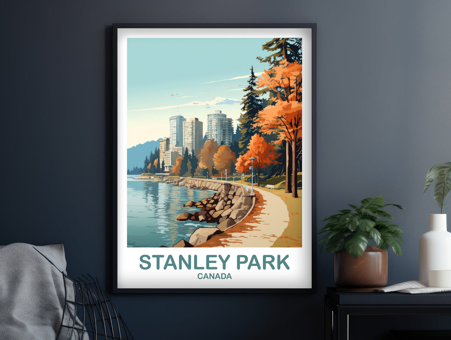 Stanley Park Travel Print, British Columbia Wall Art, Stanley Park Poster, Wall Art, Vancouver Travel Wall Art | T2NA_BCVA1