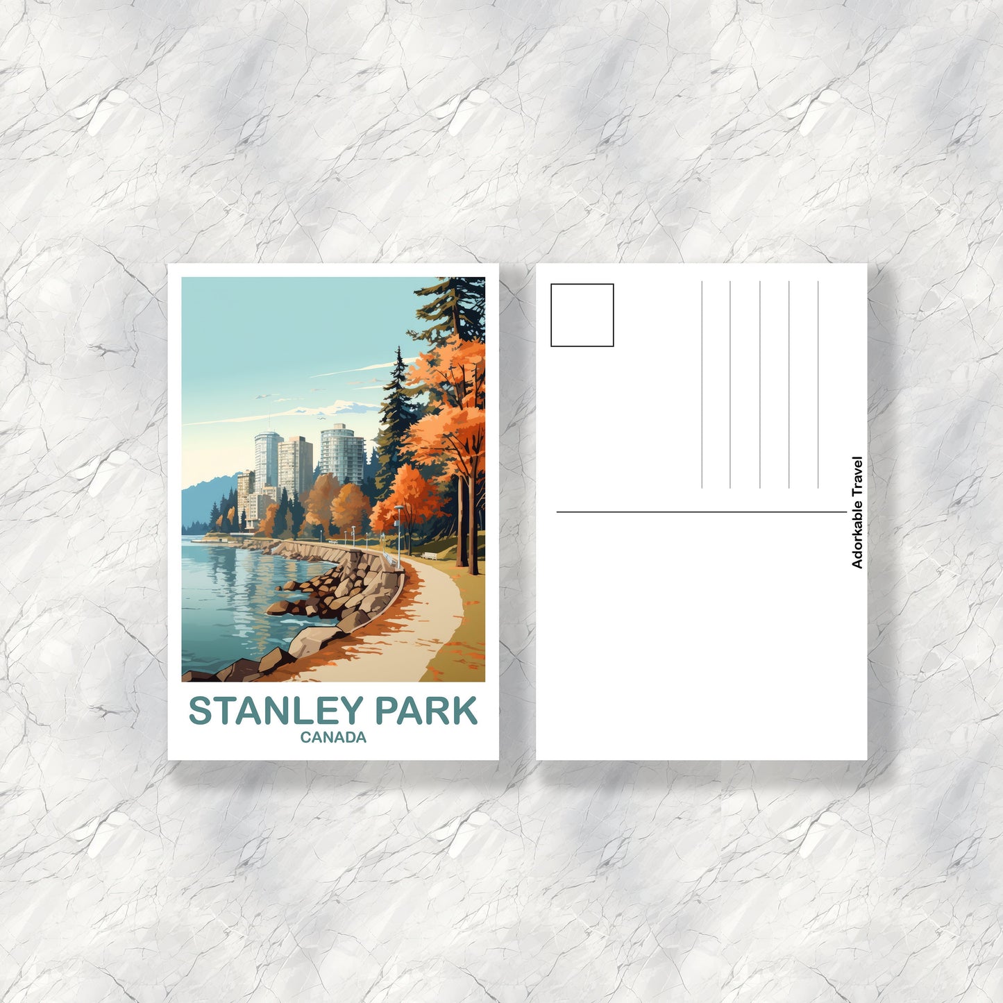 Stanley Park Travel Postcard, British Columbia Postcard, Stanley Park Postcard, Vancouver Travel Postcard | T2NA_BCVA1_P