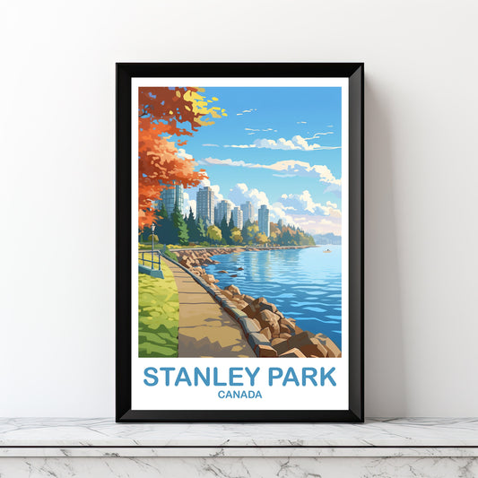 Printable Stanley Park Travel Print, British Columbia Wall Art, Digital Stanley Park Poster, Vancouver Travel Wall Art | DT2NA_BCVA2