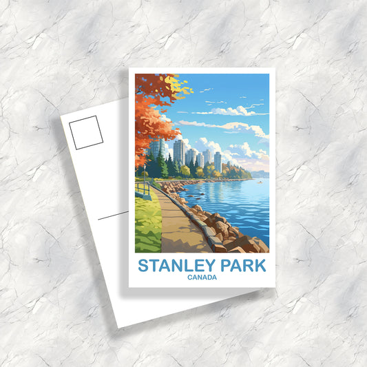 Stanley Park Travel Postcard, British Columbia Postcard, Stanley Park Postcard, Vancouver Travel Postcard | T2NA_BCVA2_P