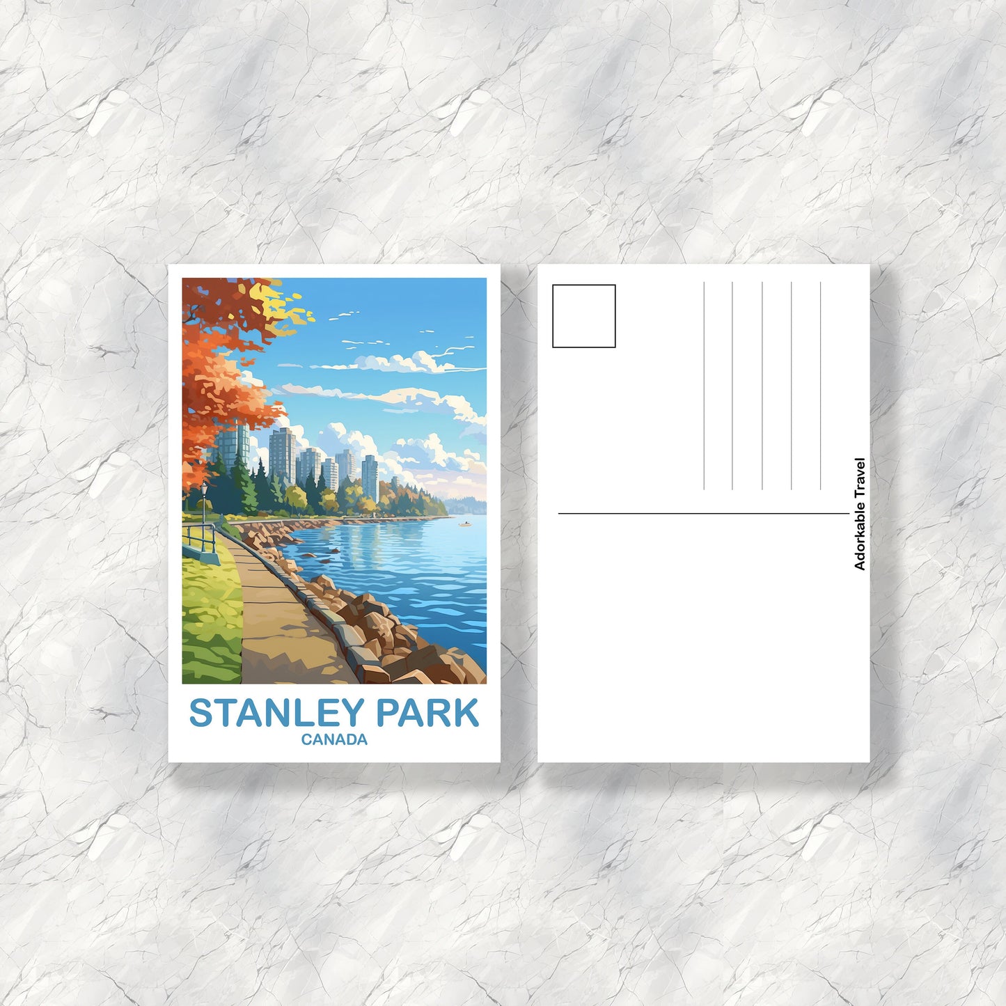 Stanley Park Travel Postcard, British Columbia Postcard, Stanley Park Postcard, Vancouver Travel Postcard | T2NA_BCVA2_P