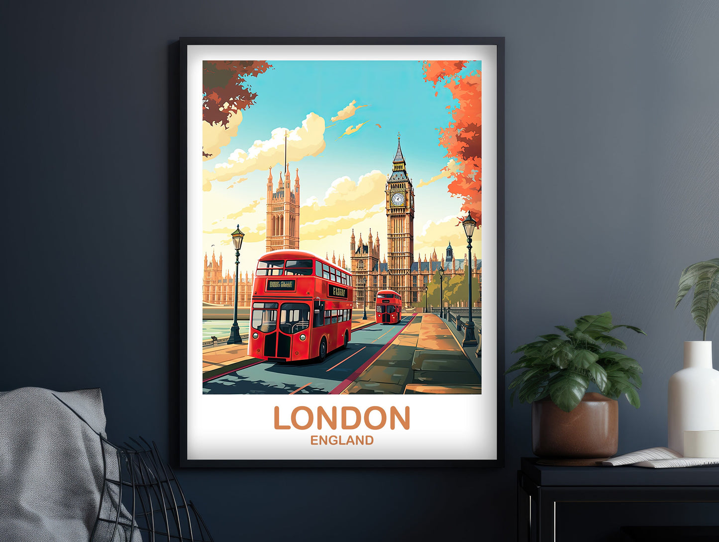 London Travel Art Poster, London Travel Art, England Poster, Big Ben Travel Wall Art, England Travel Wall Art | T2EU_ENLO2