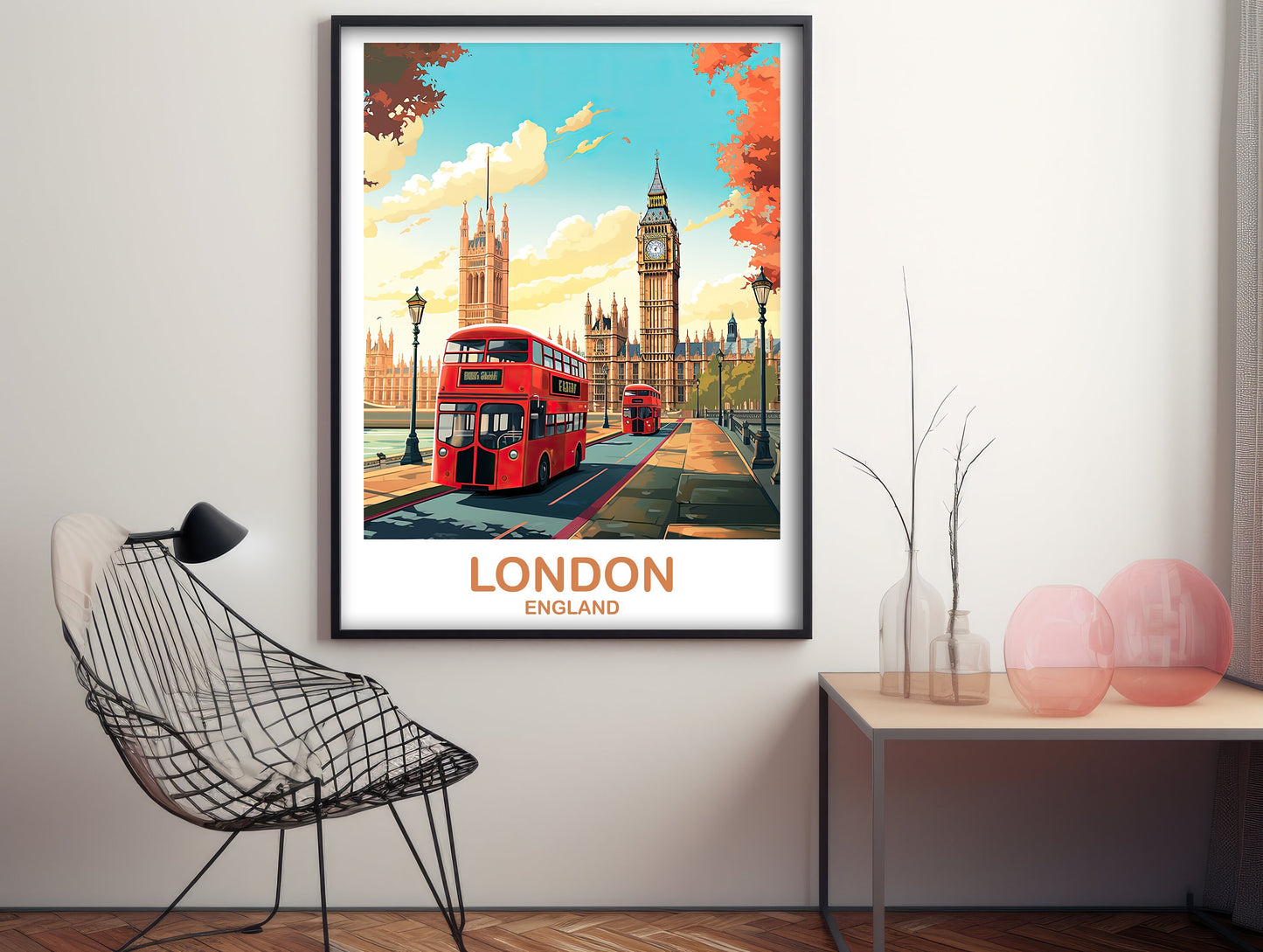 London Travel Art Poster, London Travel Art, England Poster, Big Ben Travel Wall Art, England Travel Wall Art | T2EU_ENLO2